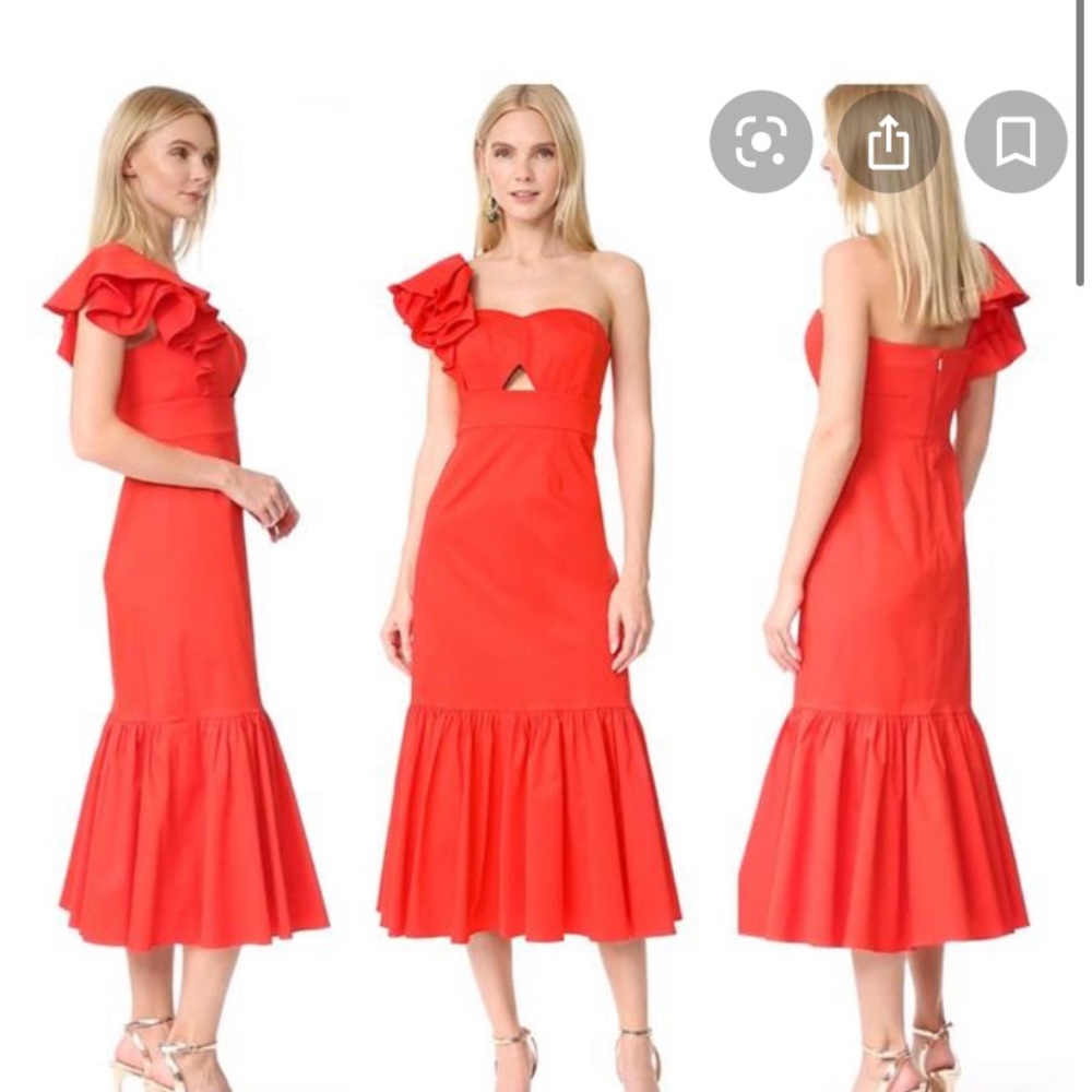 Rebecca Taylor ruffled cotton cutout peplum dress